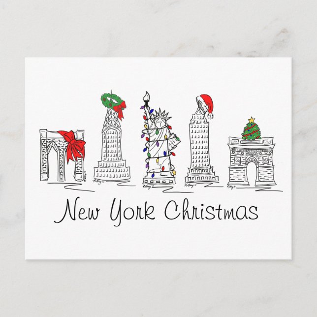 New York City Christmas NYC Xmas Holiday Landmarks (Front)