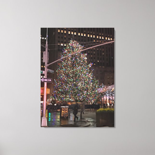 New York City Christmas Rockefeller Centre NYC Canvas Print (Front)