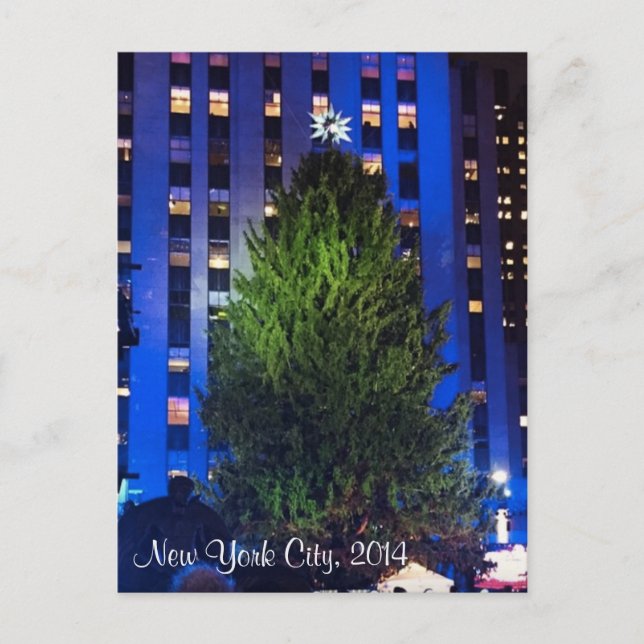 New York City Christmas Tree Rockefeller Centre NY Holiday Postcard (Front)