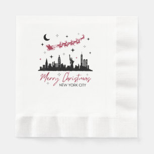 New York City Christmas Trip, Merry Christmas New  Napkin