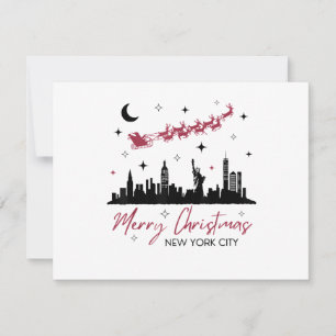 New York City Christmas Trip, Merry Christmas New Thank You Card