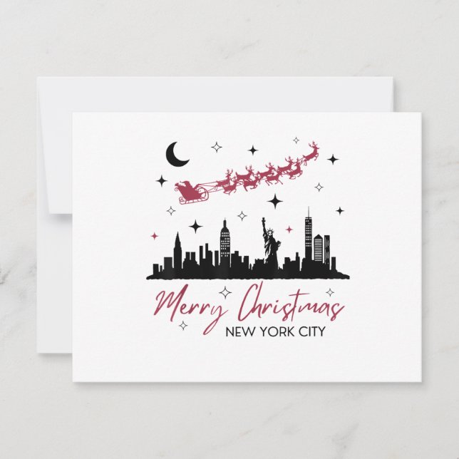 New York City Christmas Trip, Merry Christmas New  Thank You Card (Front)