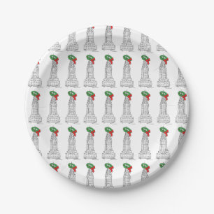New York City Christmas Wreath NYC Holiday Paper Plate