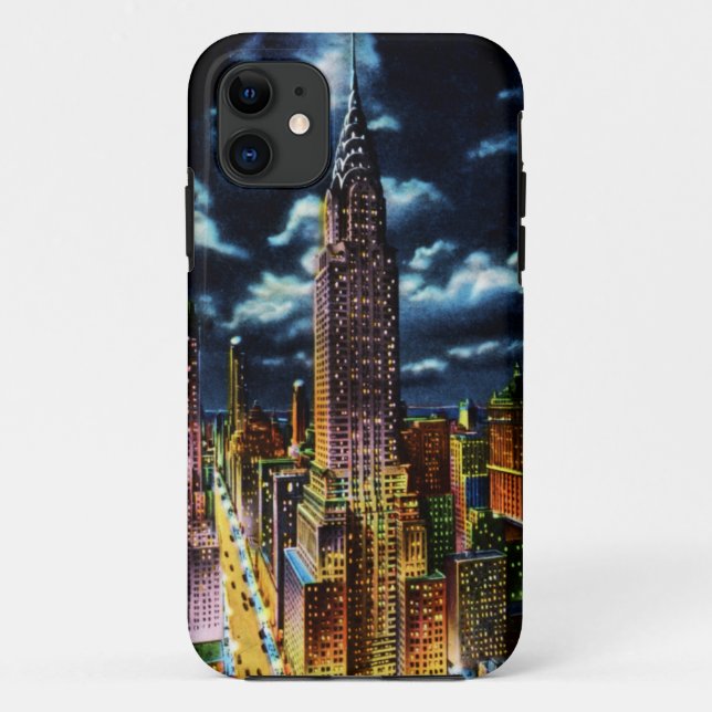 New York City Chrysler Building at Night Case-Mate iPhone Case (Back)