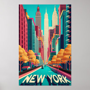 New York City, Cities of the World, Vintage style Poster