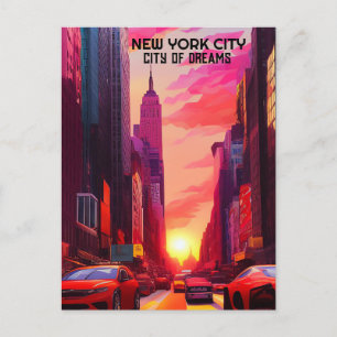 NEW YORK CITY CITY OF DREAMS ART POSTCARD