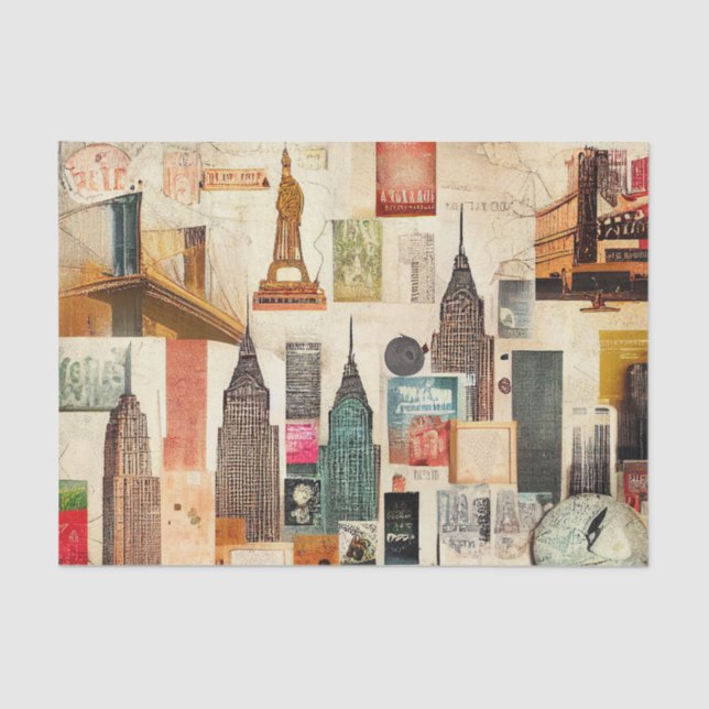 New York City Cityscape Decoupage Tissue Paper (Front)