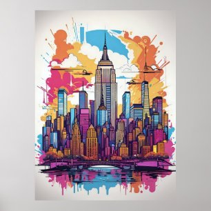 New York City Cityscape Landcape Poster