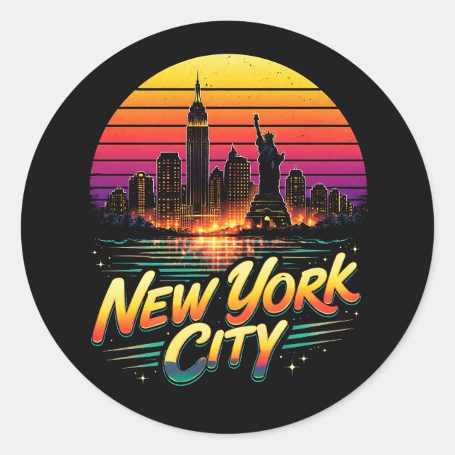 New York City Classic Round Sticker (Front)