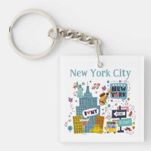 New York City Colorful Style Keychain