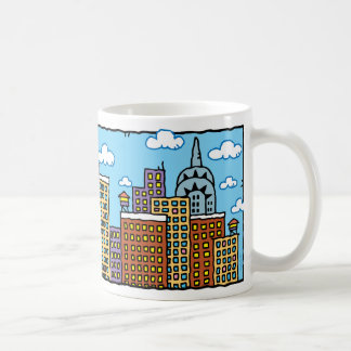 New York City Colour Cartoon Skyline Mug