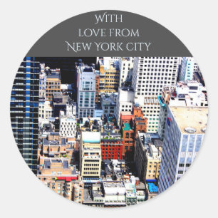 New York City colourful modern architectur Postcar Classic Round Sticker