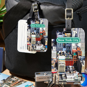 New York City colourful modern Luggage Tag