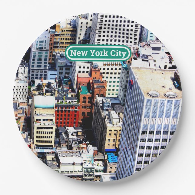 New York City colourful modern  Paper Plate (Front)