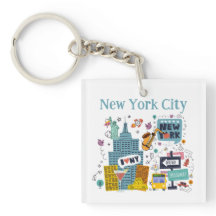 New York City Colourful Style Keychain