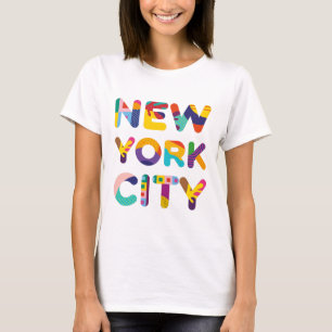 New York City colourful text T-Shirt