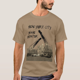 New York City Crane Operator 1930's Skyline Comic T-Shirt