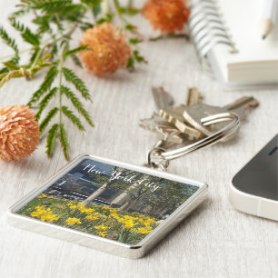 New York City Daffodils Columbus Circle NYC Spring Key Ring