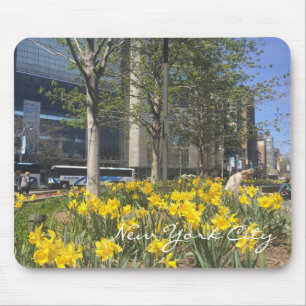 New York City Daffodils Columbus Circle NYC Spring Mouse Mat