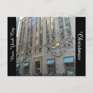 New York City Decorated for Christmas Postcard