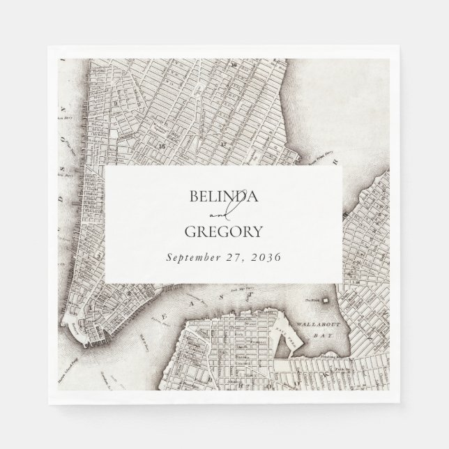 New York City Destination NYC Wedding Napkin (Front)