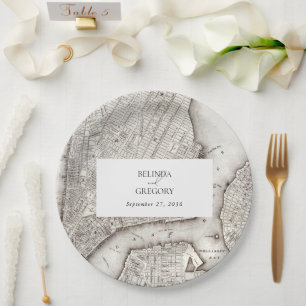 New York City Destination NYC Wedding Paper Plate