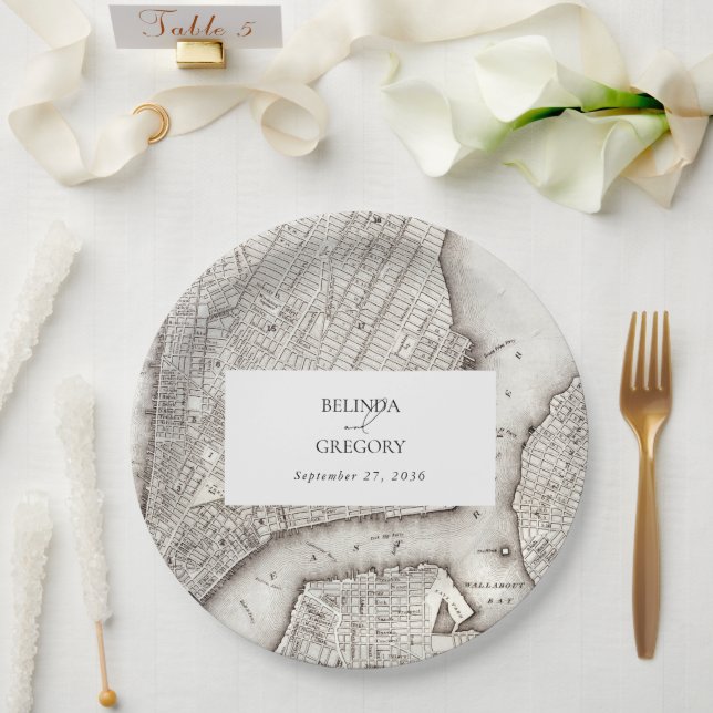 New York City Destination NYC Wedding Paper Plate (Wedding)