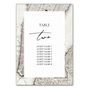 New York City Destination NYC Wedding Table Number