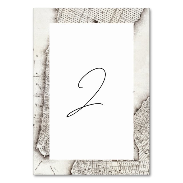 New York City Destination NYC Wedding Table Number (Front)