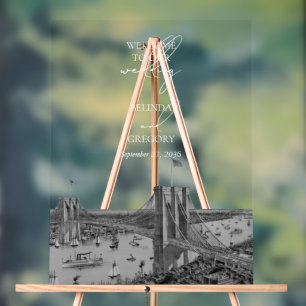 New York City Destination NYC Wedding Welcome Acrylic Sign