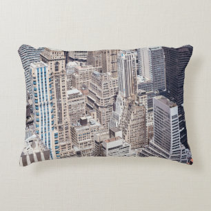 New York City diverse architecture, color toned ae Decorative Cushion