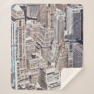New York City diverse architecture, color toned ae Sherpa Blanket