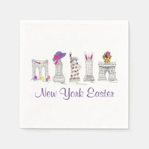 New York City Easter NYC Landmarks Architecture Napkin