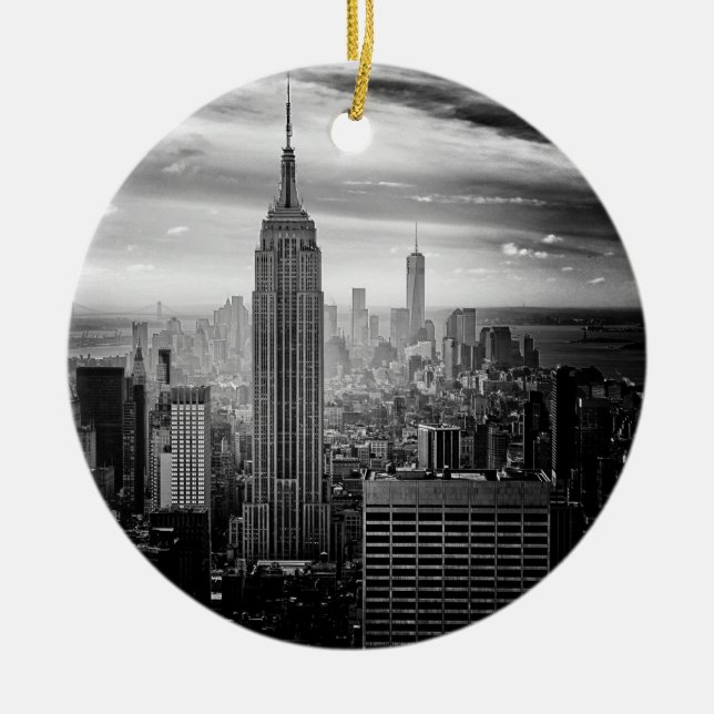 New York City Empire State Building Ceramic Tree Decoration (Front)
