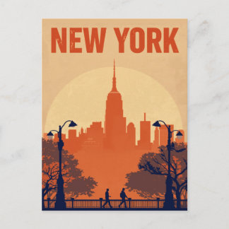 New York City Empire State Building Silhouette Postcard