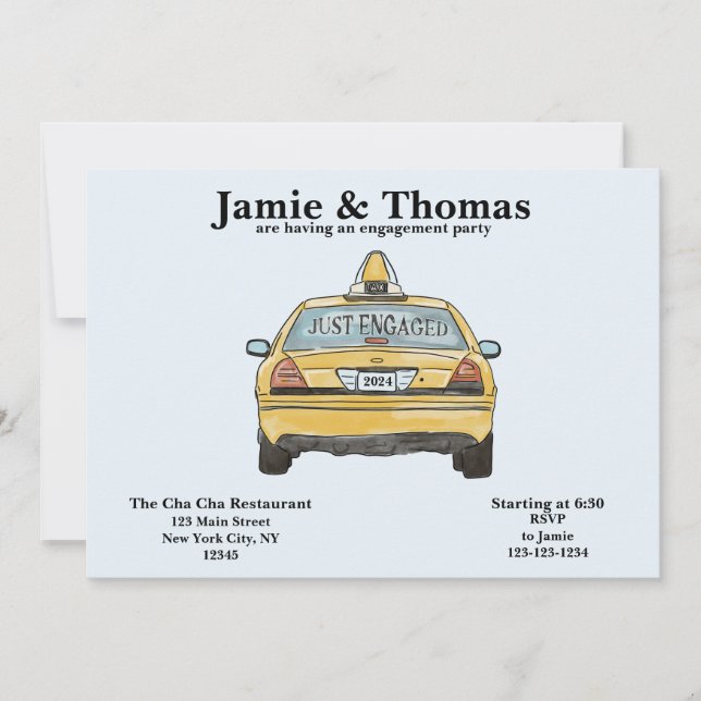New York City Engagement Party Invitation  (Front)