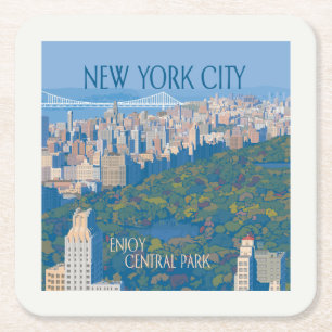 New York City Enjoy Central Park Square Paper Coaster