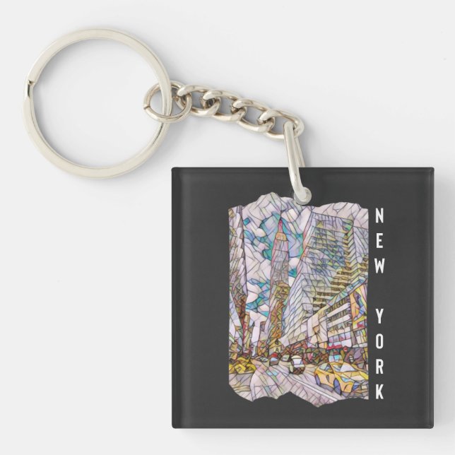 New York City Esthetic Mosaic Art      Key Ring (Front)