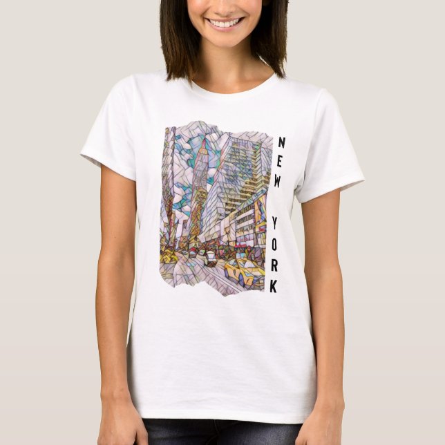 New York City Esthetic Mosaic Art    T-Shirt (Front)