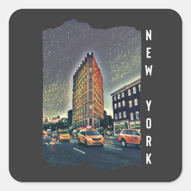 New York City Esthetic Photo Art  Square  Square Sticker (Front)