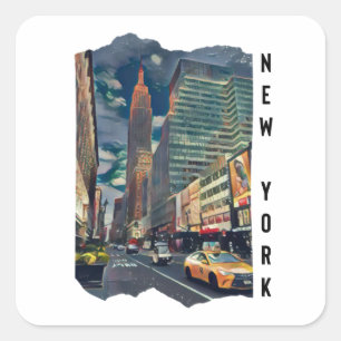 New York City Esthetic Photo Art   Square Sticker