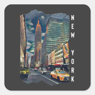 New York City Esthetic Photo Art Square Sticker