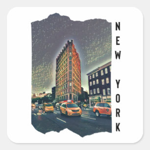 New York City Esthetic Photo Art Square Sticker