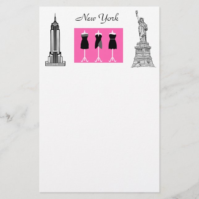 New York City Fashion Themed Stationery (Front)
