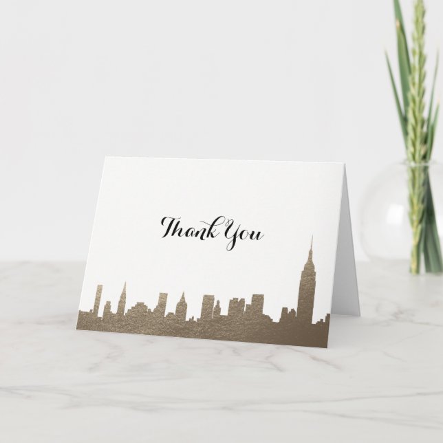 New York City Faux Gold Thank You Card (Front)