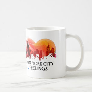 New York City Feelings New Yorker Font Logo Coffee Mug