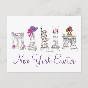 New York City Fifth Avenue Easter Parade Manhattan Holiday Postcard