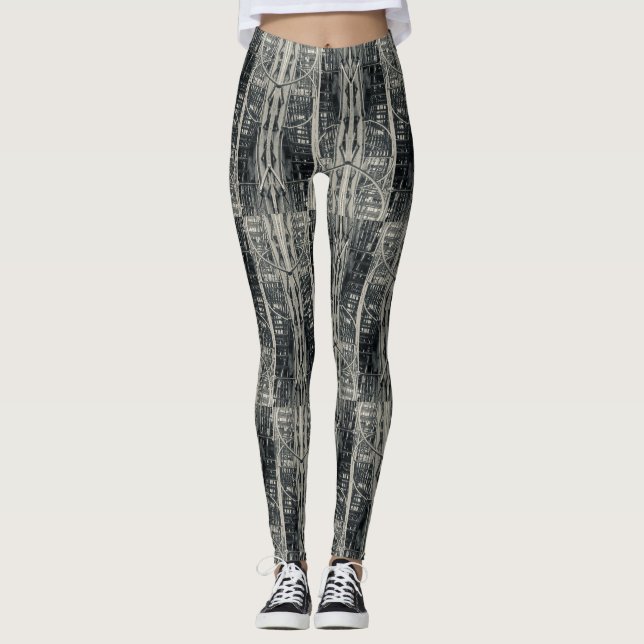 New York City Fire Escape Print Leggins Leggings (Front)