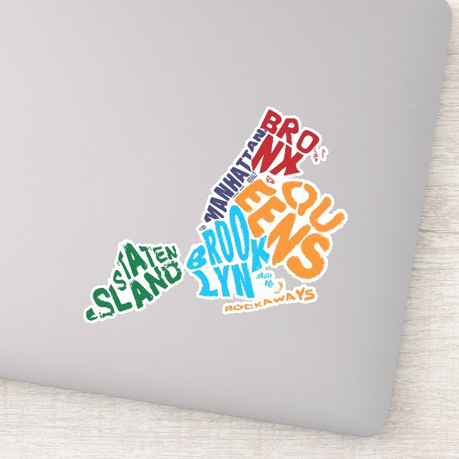 New York City Five Boroughs Word Art Map (Detail)