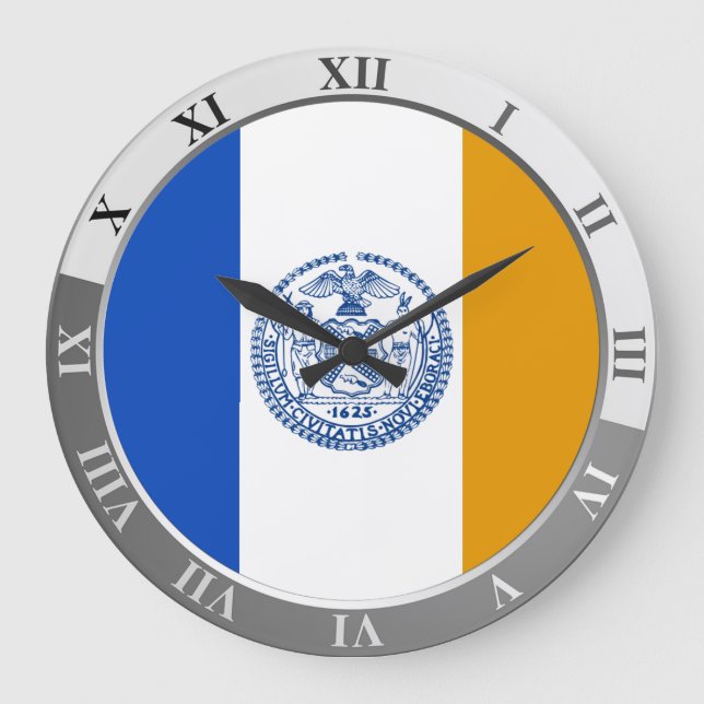 New York City flag Large Clock (Front)